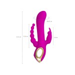 Лиловый тройной вибратор Trinny - 21,5 см. Лиловый тройной вибратор Trinny - 21,5 см.