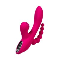 Ярко-розовый вибростимулятор 3-в-1 Tripling - 21 см. Ярко-розовый вибростимулятор 3-в-1 Tripling - 21 см.