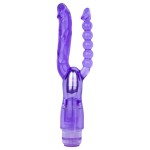 Фиолетовый анально-вагинальный вибратор Extreme Dual Vibrator - 25 см.