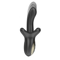 Черный вибратор с эффектом фрикций и посасывания - 23 см.