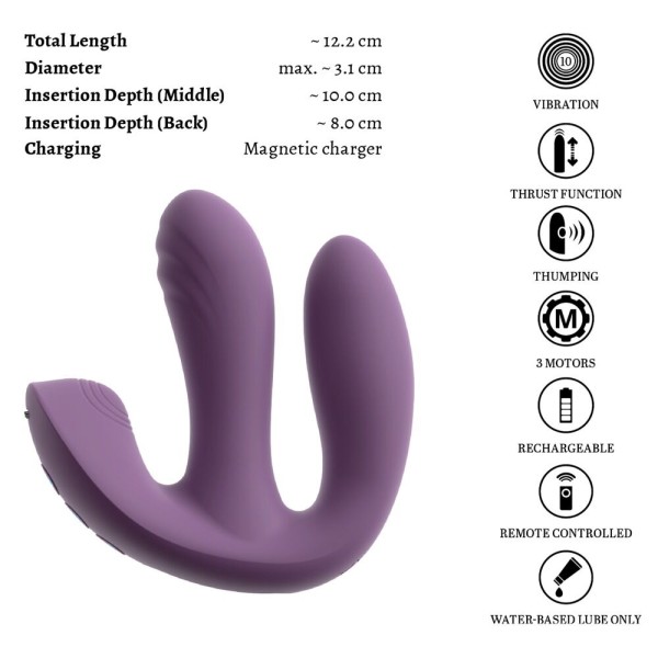 Фиолетовый тройной вибратор MIREVA RC Triple Hands-Free Vibrator Фиолетовый тройной вибратор MIREVA RC Triple Hands-Free Vibrator