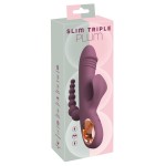 Сливовый вибратор с клиторальным отростком и анальным хвостом Slim Triple Plum - 21,4 см. Сливовый вибратор с клиторальным отростком и анальным хвостом Slim Triple Plum - 21,4 см.