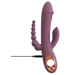 Сливовый вибратор с клиторальным отростком и анальным хвостом Slim Triple Plum - 21,4 см. Сливовый вибратор с клиторальным отростком и анальным хвостом Slim Triple Plum - 21,4 см.