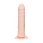 Телесный анально-вагинальный вибратор RealStick Silicone Jason M - 18 см.