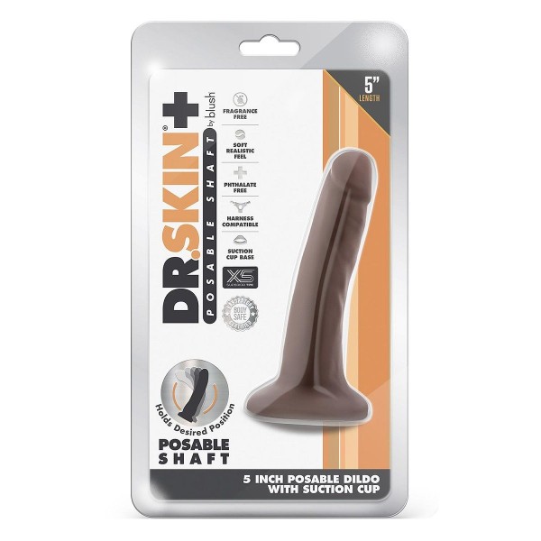 Коричневый фаллоимитатор-реалистик 5 Inch Posable Dildo - 13,9 см.