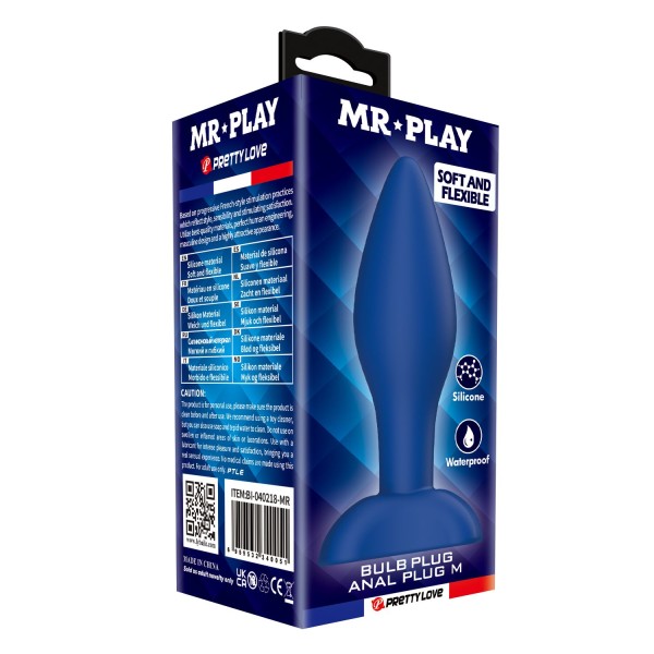 Синяя анальная пробка Bulb Plug - 10,5 см. Синяя анальная пробка Bulb Plug - 10,5 см.