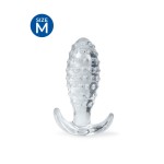 Прозрачная анальная пробка с шишечками - 8 см.