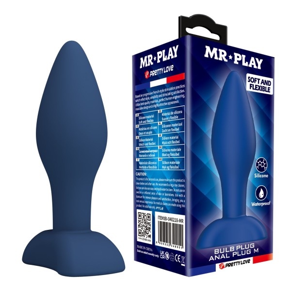 Синяя анальная пробка Bulb Plug - 10,5 см. Синяя анальная пробка Bulb Plug - 10,5 см.