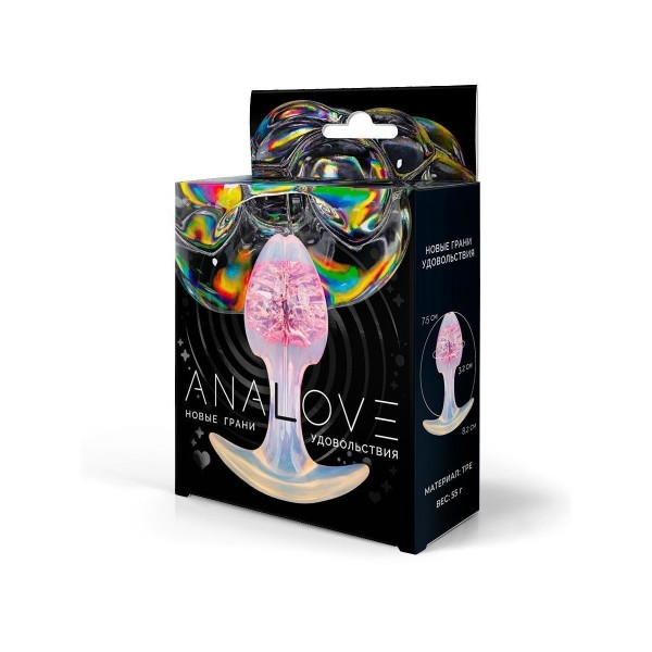 Розоватая анальная пробка - 8,2 см.