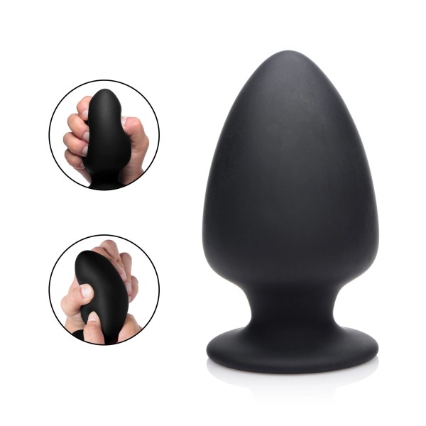Черная мягкая анальная пробка Squeezable Large Anal Plug - 13,2 см.