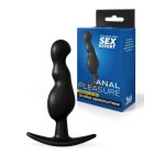 Черная анальная фигурная втулка - 11,5 см.