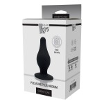 Черный анальный стимулятор DUAL DENSITY PLEASURE PLUG M - 9,3 см.