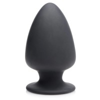 Черная мягкая анальная пробка Squeezable Medium Anal Plug - 11 см.