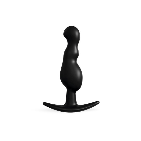 Черная фигурная анальная втулка - 8,5 см.