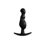 Черная фигурная анальная втулка - 8,5 см.