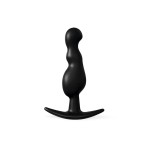 Черная фигурная анальная втулка - 8,5 см.