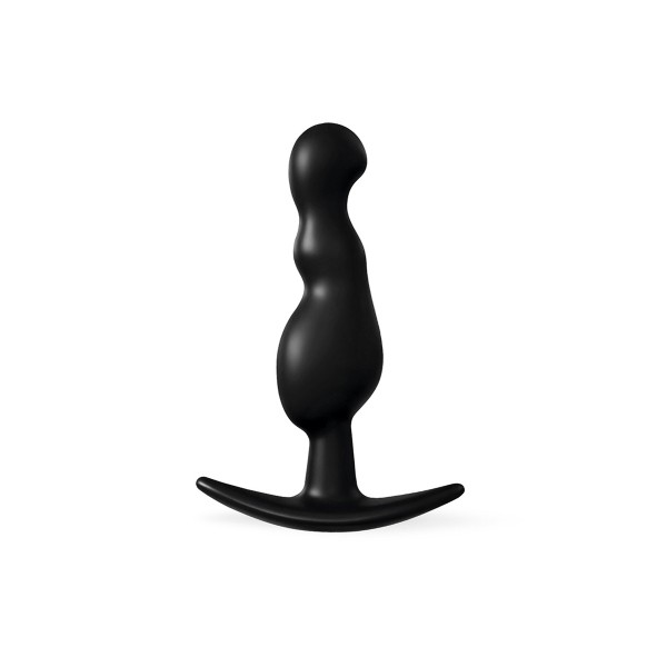 Черная фигурная анальная втулка - 8,5 см.
