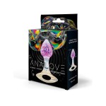 Сиреневатая анальная пробка с ручкой - 8,5 см.