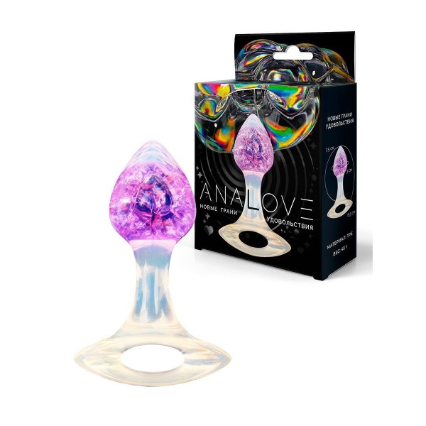 Сиреневатая анальная пробка с ручкой - 8,5 см. Сиреневатая анальная пробка с ручкой - 8,5 см.