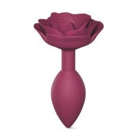 Сливовая анальная пробка с ограничителем-розой Open Rose Size M Butt Plug Сливовая анальная пробка с ограничителем-розой Open Rose Size M Butt Plug