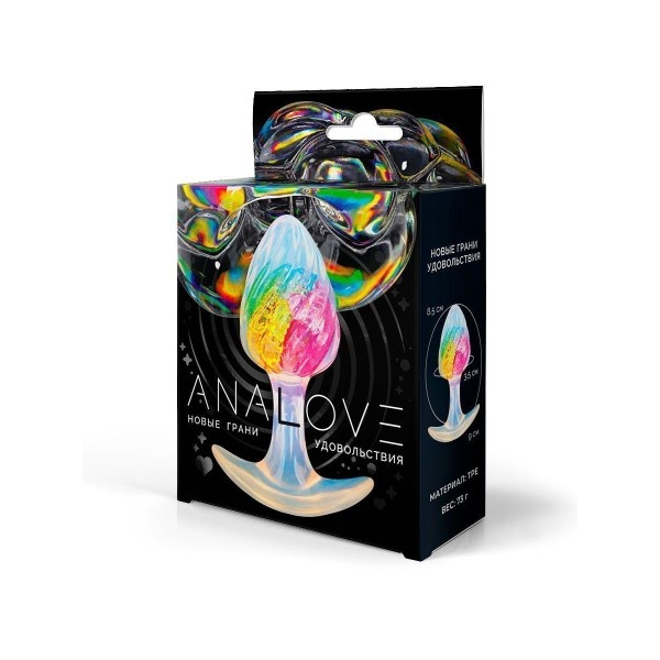 Яркая анальная пробка со спиралевидным рельефом - 9 см.