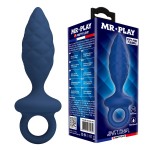 Синяя анальная пробка с кольцом Butt Plug with Loop L - 15,7 см. Синяя анальная пробка с кольцом Butt Plug with Loop L - 15,7 см.