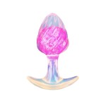 Розоватая анальная пробка со спиралевидным рельефом - 9 см.