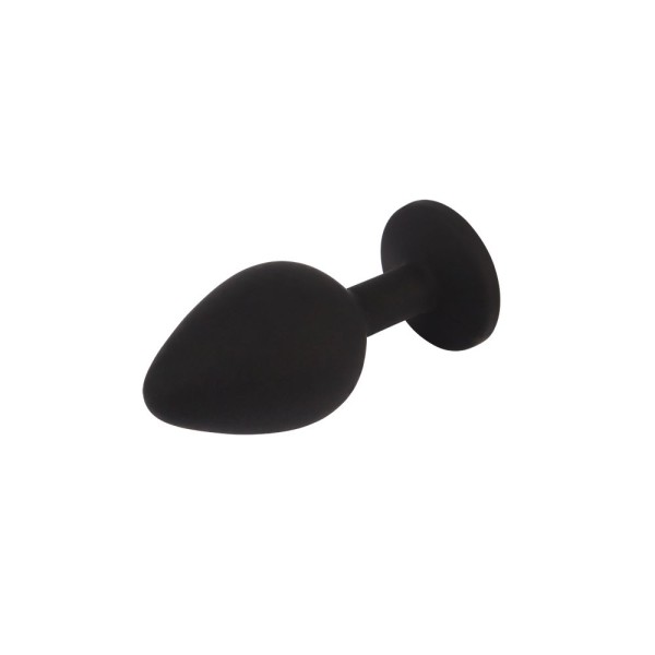 Черная анальная пробка с кристаллм Booty Fantasy Gem Plug M - 8 см.