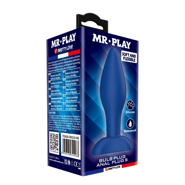 Синяя анальная пробка Bulb Plug S - 9 см. Синяя анальная пробка Bulb Plug S - 9 см.