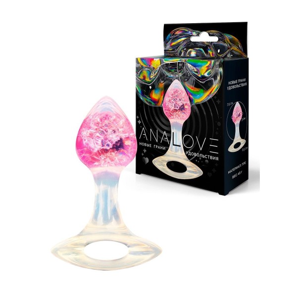 Розоватая анальная пробка с ручкой - 8,5 см. Розоватая анальная пробка с ручкой - 8,5 см.