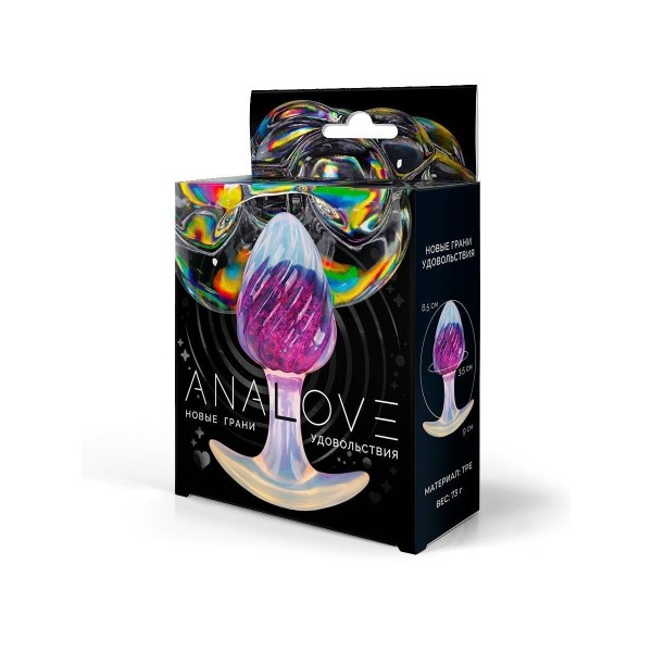 Лиловая анальная пробка - 9 см.