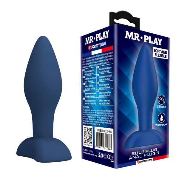Синяя анальная пробка Bulb Plug S - 9 см. Синяя анальная пробка Bulb Plug S - 9 см.