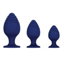 Набор из 3 синих анальных пробок Get Your Groove On Набор из 3 синих анальных пробок Get Your Groove On