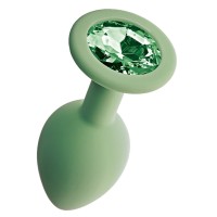 Салатовая анальная пробка с кристаллом Gamma-S - 7,2 см. Салатовая анальная пробка с кристаллом Gamma-S - 7,2 см.