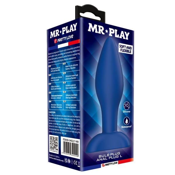 Синяя анальная пробка Bulb Plug - 12,1 см. Синяя анальная пробка Bulb Plug - 12,1 см.
