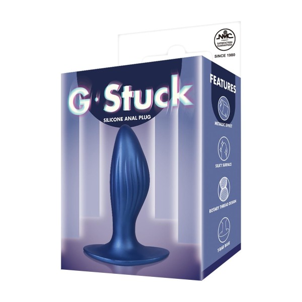 Синяя анальная пробка G Stuck Silicone Anal Plug - 12,5 см.