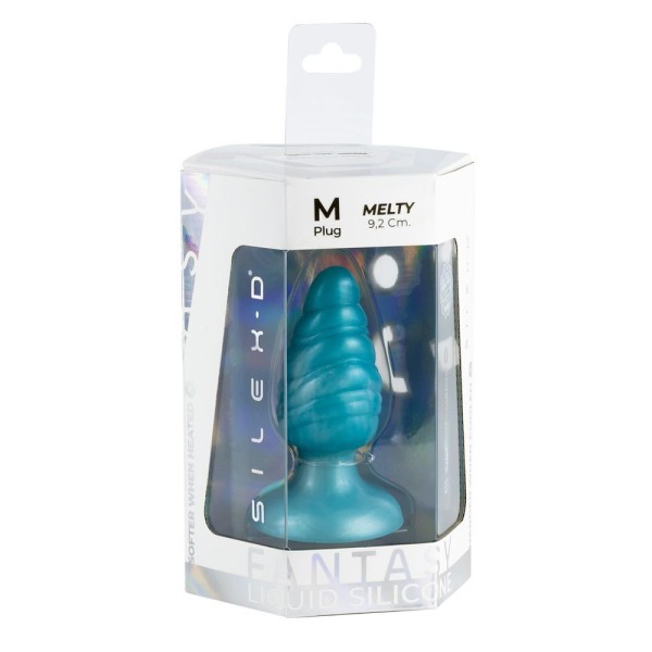 Бирюзовая анальная втулка SILEXD Fantasy Melty - 9,2 см.