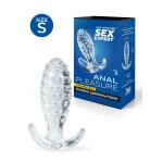 Прозрачная анальная пробка с шишечками - 6,5 см.