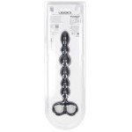 Черная анальная цепочка Beaded Silicone Anal Probe with Double Loop - 24 см.