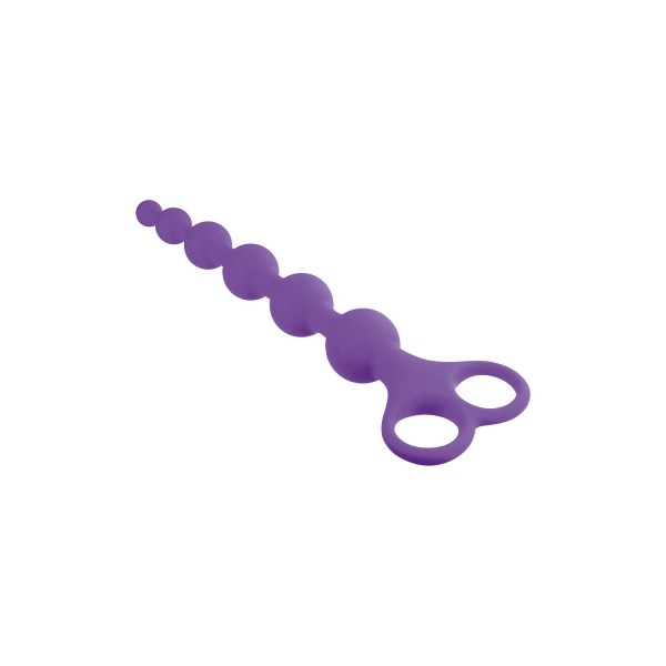 Фиолетовая анальная цепочка 8 Inch Ribbed Silicone Anal Beads - 26 см.