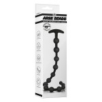 Черная анальная цепочка Ribbed Silicone Anal Beads - 48,3 см.