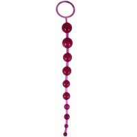Ярко-розовая анальная цепочка Beads of Pleasure - 30 см.
