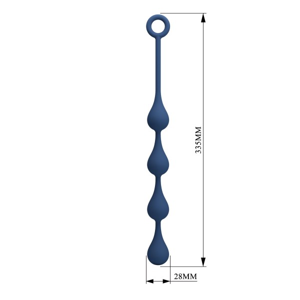 Синяя анальная ёлочка с кольцом Waterdrop Anal Balls 30 mm M - 33,5 см. Синяя анальная ёлочка с кольцом Waterdrop Anal Balls 30 mm M - 33,5 см.