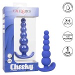 Синяя анальная пробка Cheeky X-6 Beads - 12,75 см.