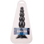 Чёрная анальная пробка-ёлочка MENZSTUFF BEADED PROBE - 16,5 см.