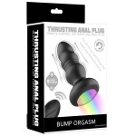 Черная анальная вибропробка с фрикционным механизмом и LED-подсветкой - 12,5 см. Черная анальная вибропробка с фрикционным механизмом и LED-подсветкой - 12,5 см.