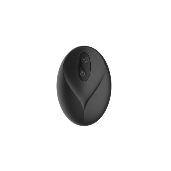 Черная анальная вибропробка с фрикционным механизмом и LED-подсветкой - 12,5 см. Черная анальная вибропробка с фрикционным механизмом и LED-подсветкой - 12,5 см.