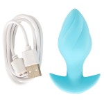 Голубая анальная пробка с вибрацией Cuties Vibrating Mini Butt Plug - 8 см. Голубая анальная пробка с вибрацией Cuties Vibrating Mini Butt Plug - 8 см.