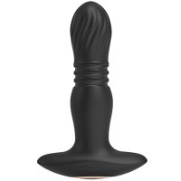 Черная анальная вибропробка Mad с поступательными движениями - 13 см. Черная анальная вибропробка Mad с поступательными движениями - 13 см.
