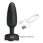 Черная анальная вибропробка с подсветкой Tarion - 12,5 см.
